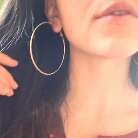NEW Large Gold Hoops - Picture 2 of 2